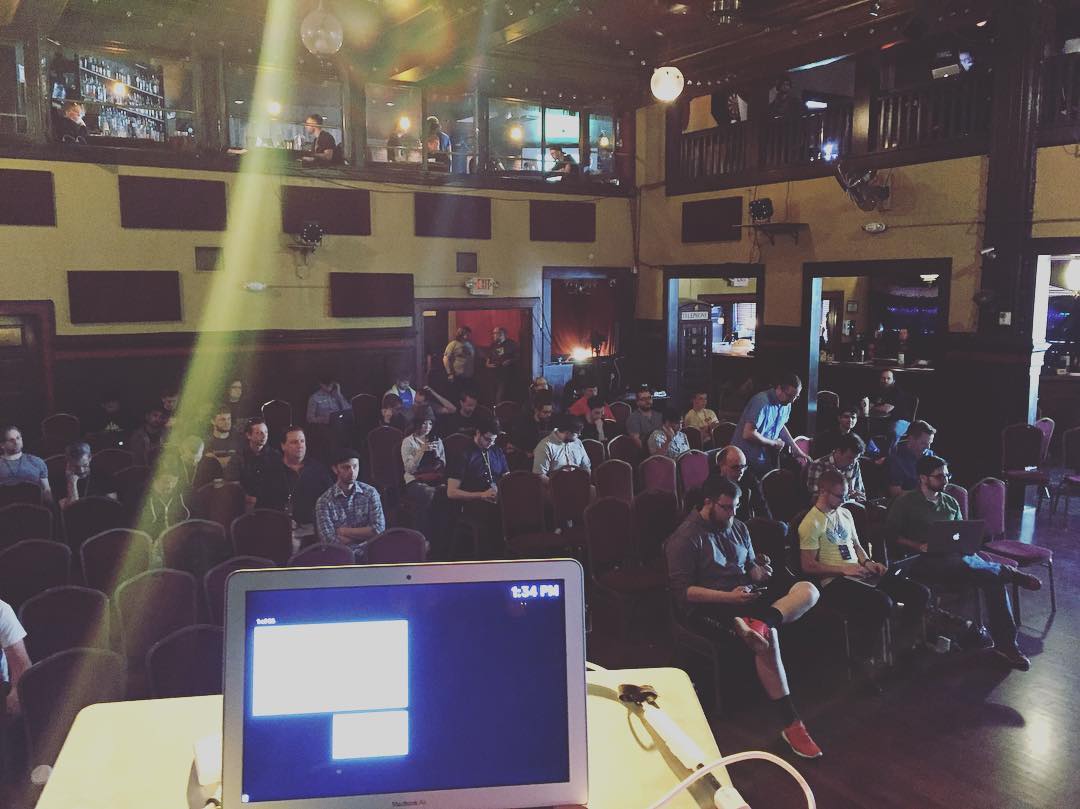 Right before starting my presentation about Node Patterns: From Callbacks to Observer at NodePDX 2016